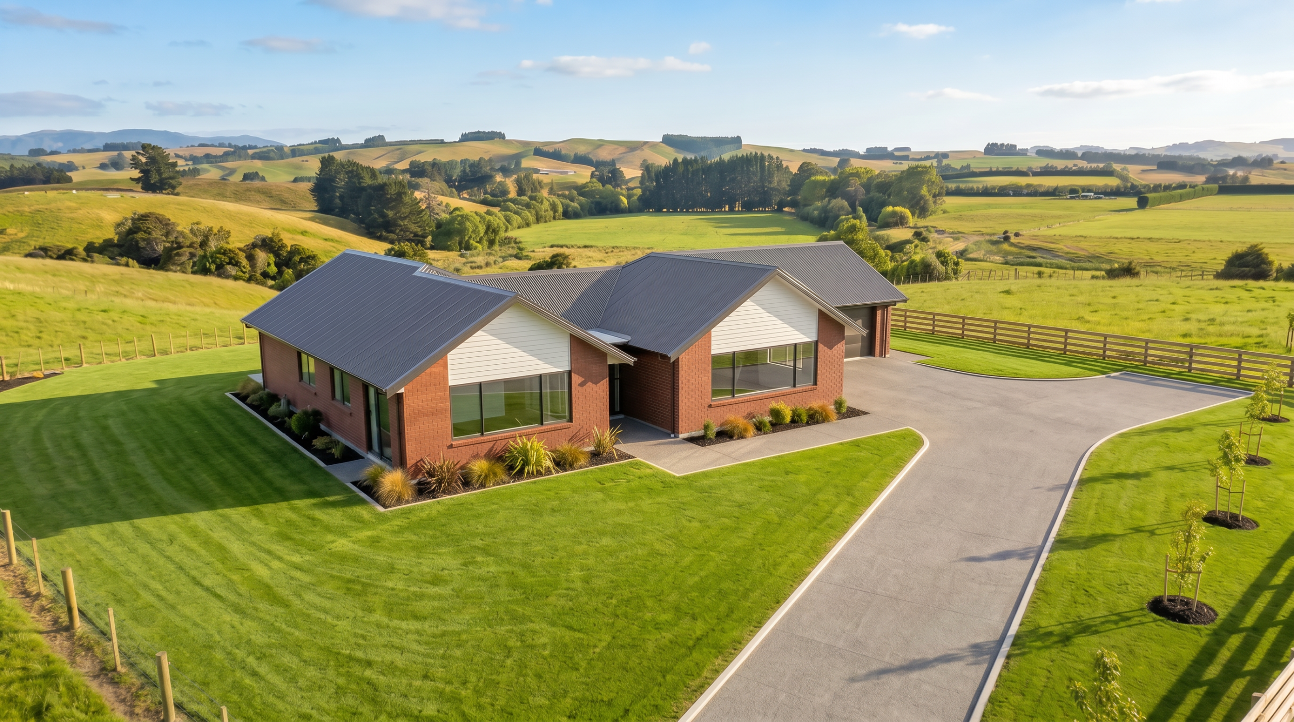 Completed brick home renovation on a Waikato lifestyle block